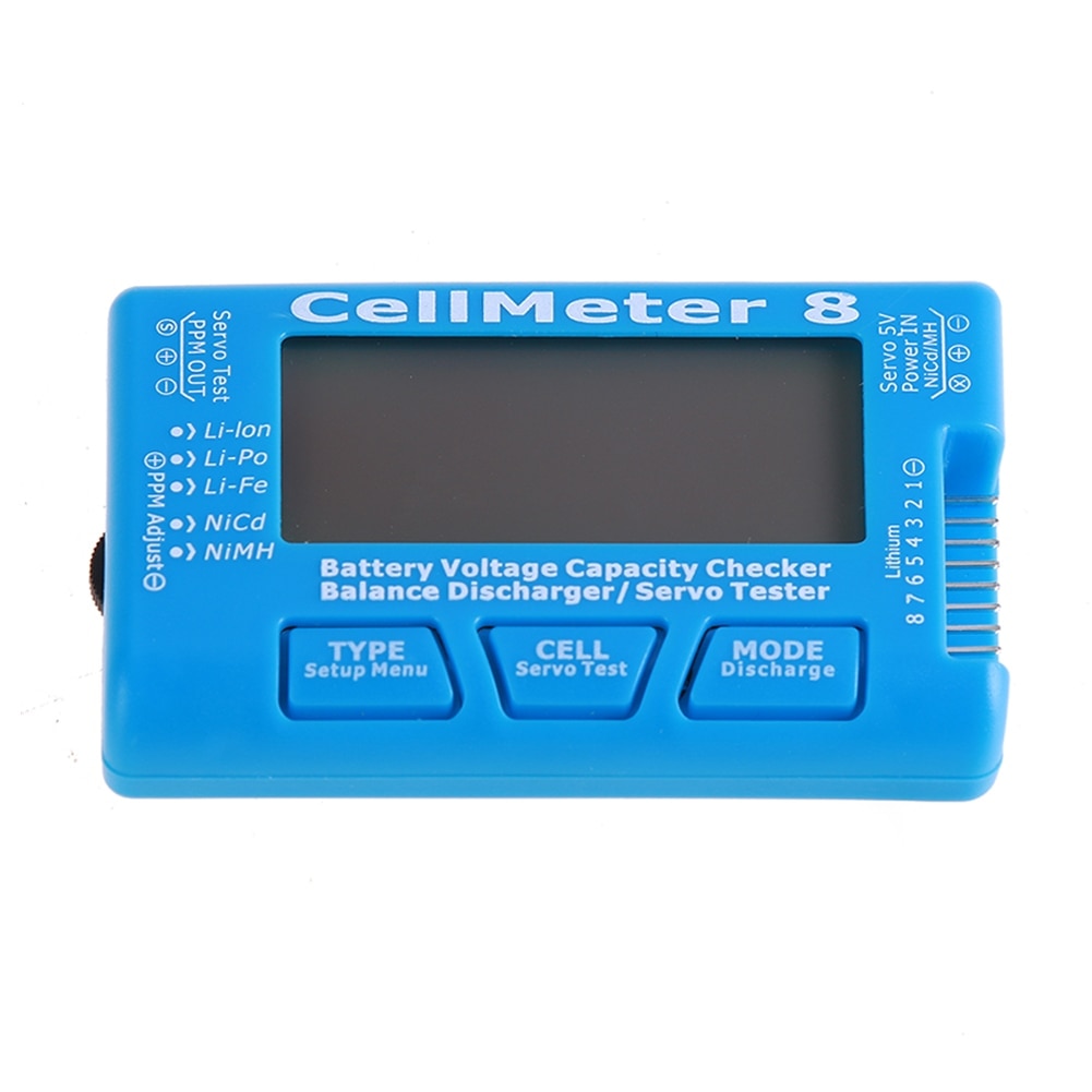 LCD Digital Battery Capacity Checker RC CellMeter 8 Digital LiFe Li-ion Nicd NiMH Battery Voltage Tester Checking CellMeter