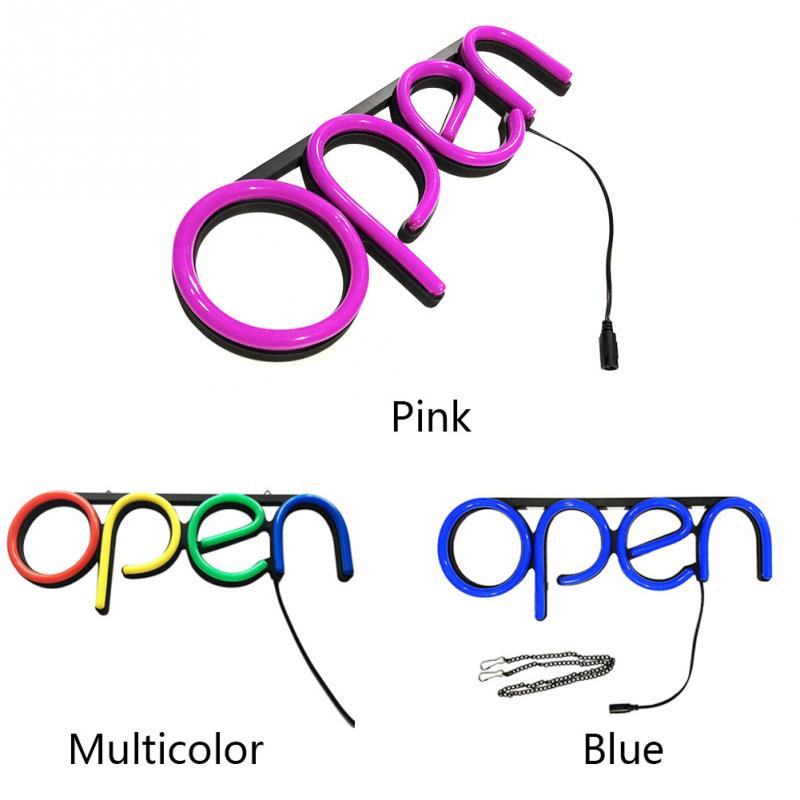 Open Visual Neon Light Hanging Chain Decorative Ultra Bright Artwork Led Window Displaying Bar Restaurant Wall Sign Lamp Store