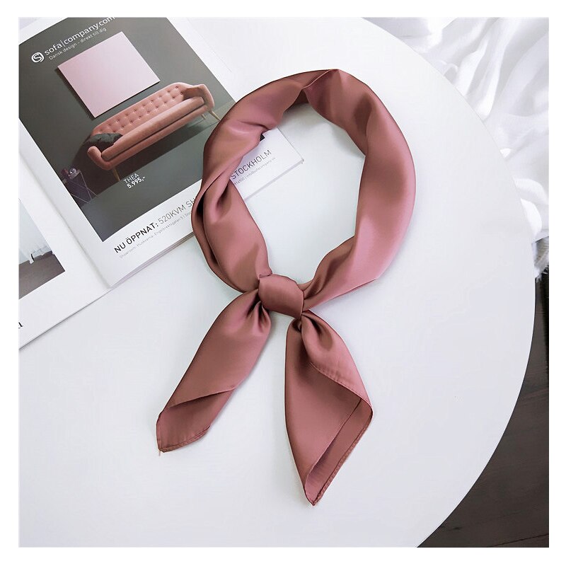 Écharpe en Satin pour femmes | Foulard cheveux kerchef, couleur unie, foulard cheveux, mouchoir, petites écharpes de cou, femmes 70cm, Scaves de bandeau pour dames