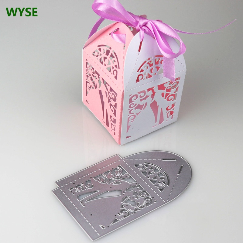 Intelligenta skärverktyg i metall 3d bröllopslådor stenciler för gör-det-själv scrapbooking hantverk stansar papperskort skärmall