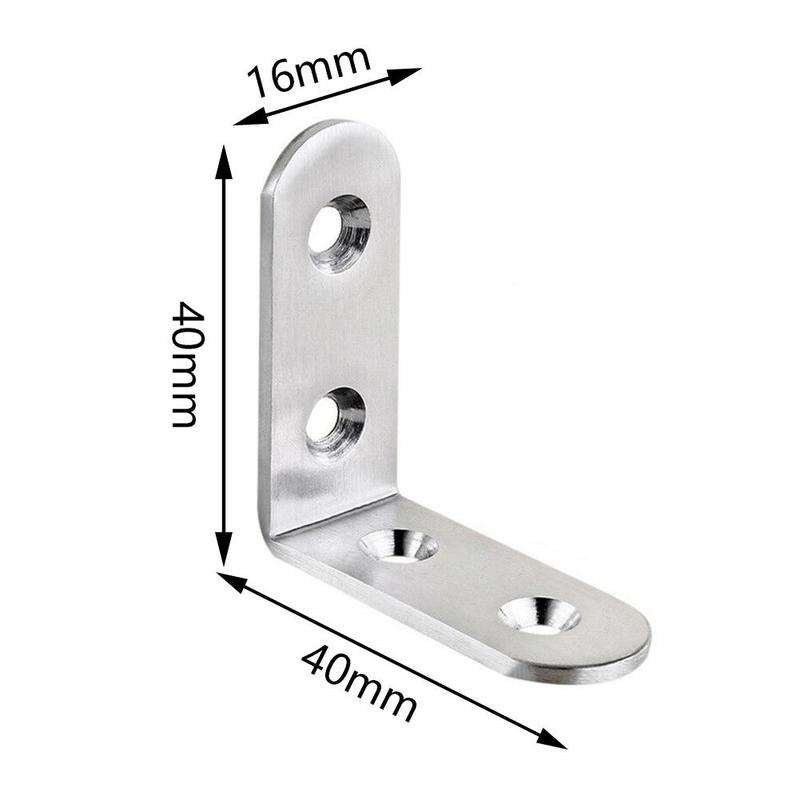 10 Stuks L-Vormige Metalen Haakse Beugel Dikke Roestvrij Ondersteuning Board Stalen Meubelen Hoek Link Hoek Rechts code Q8V7