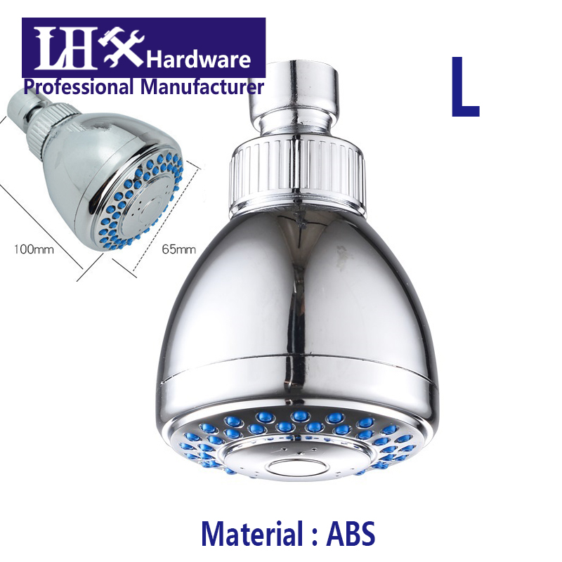 Hotel Bathroom Showerhead ABS Plastic Top Spray Single Rain Shower Head Round Chrome Finish Showerhead LHX XY102 F: L