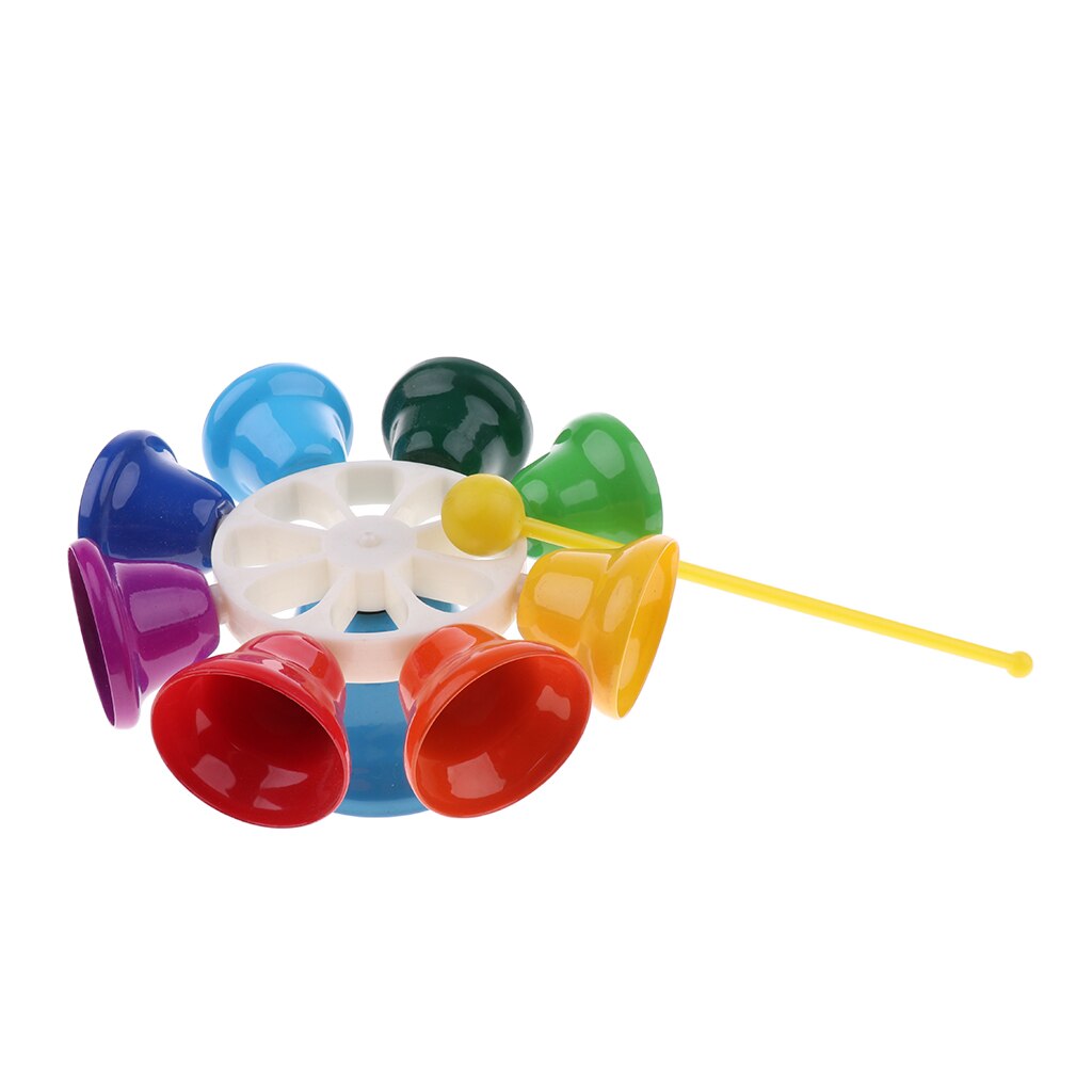 Farverig 8 note håndklokke håndklokke musikalsk percussion instrument legetøj til børn