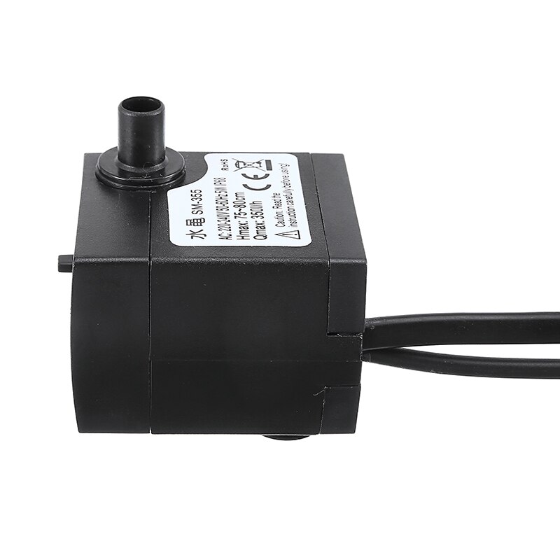 Mini Submersible Fish Tank Water Circulation Pump 5W 220V-240V Aquarium Rockery Fountain Water Pump with 4 LED Light