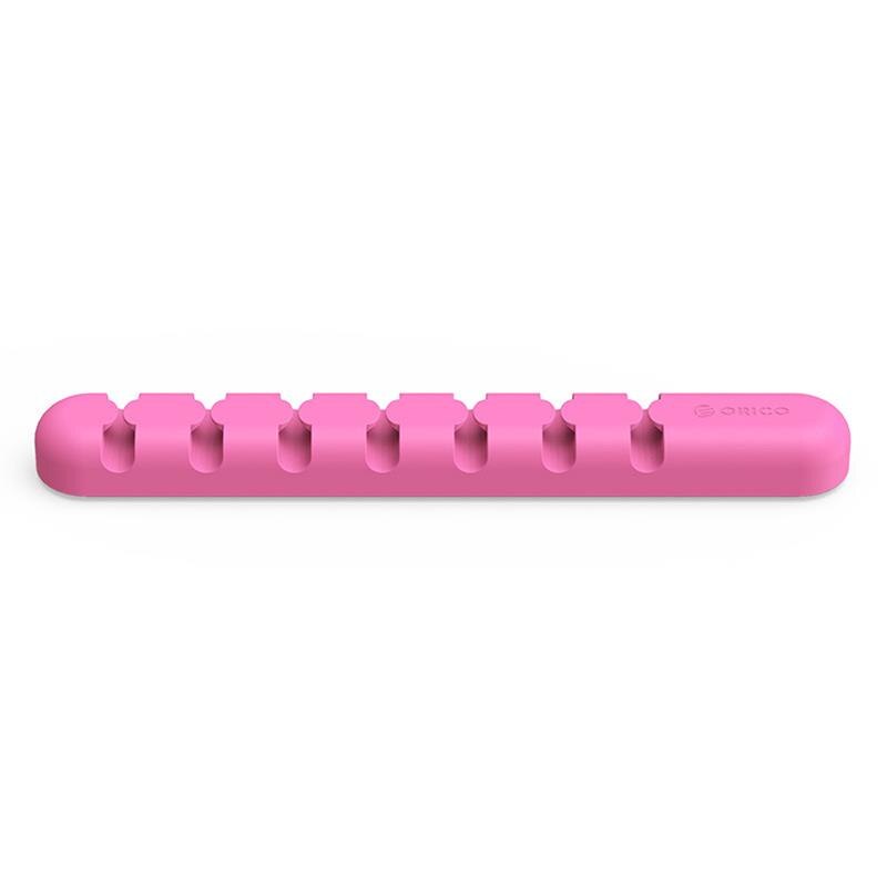 7-Hafen Kabel Wickler Kopfhörer CBS Kabel Veranstalter Draht Lagerung Silizium Ladegerät Kabel Halfter Clips für Daten kabel kopfhörer kabel: Rosa