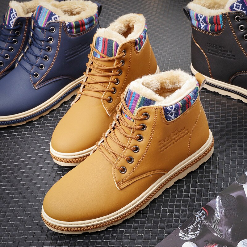 Winter heren laarzen hoge outdoor beweging laarzen warm houden chelsea boots sneakers heren zwart blauw kaki herenschoenen werklaarzen