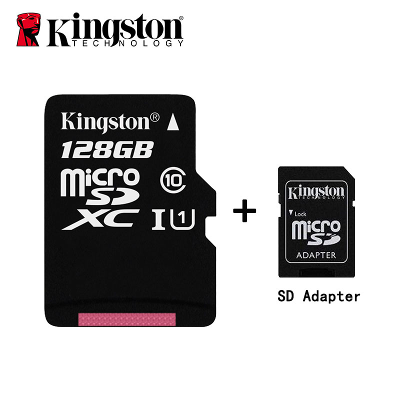 Oryginalny Kingston karta MicroSD karta pamięci Flash 64GB 128G 32GB 16G Class10 TF karty microSDHC microSDXC micro sd 8GB do telefonu: 128G -SD adapter