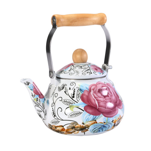 Waterkoker Dikke Emaille Pot Gouden Bloem Waterkoker Theepot Jug Braadpan Pot Inductie Kookplaat Gas Algemene Purpose: 1.5L c