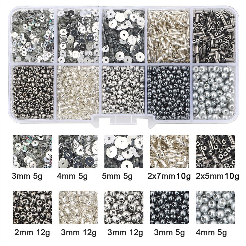 Tsjechische Crystal Glas Zaad Kralen Sequin Kit Charmes Alfabet Kralen Doos Voor Sieraden Maken Diy Armbanden Ringen Oorbel Zak Schoenen set