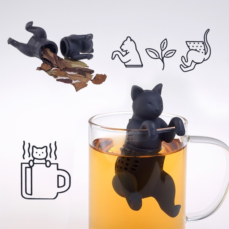 Cat Silicone Tea Infuser Filter Reusable Silicone Animal Tea Bag Coffee Tea Leak Kitchen Teabag Herbal Spice Diffuser Strainer