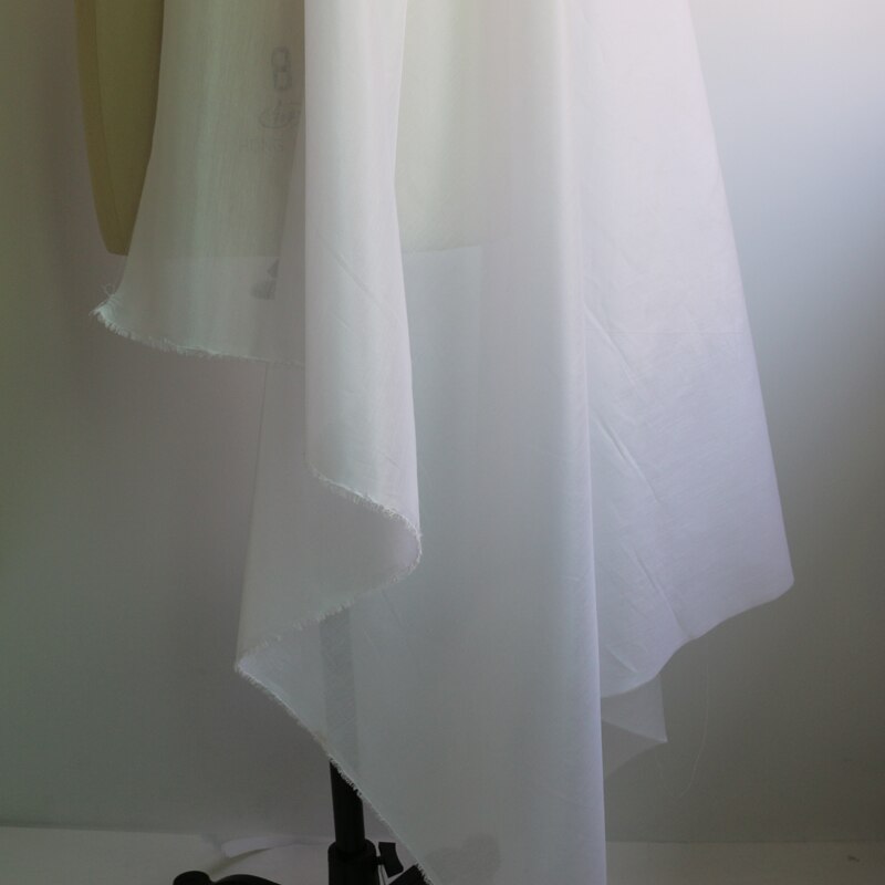 Tela de forro interior para vestido, Material de mezcla de algodón y seda, blanco puro, fino y transpirable, 50cm x 140cm