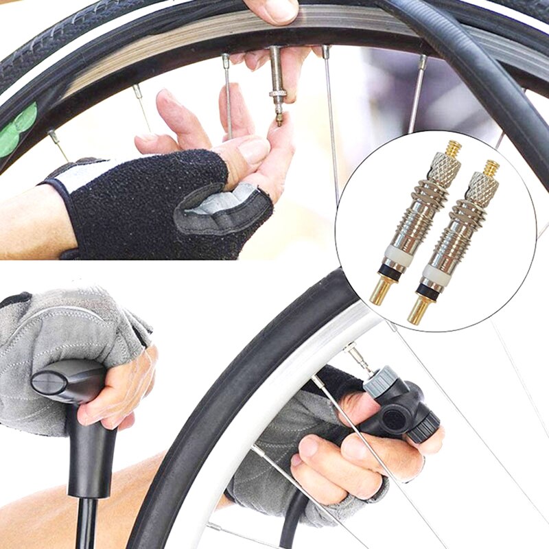 2 Stuks Zilver Fiets Ventiel Stem Presta Stijl Ventiel Kern Voor Tubeless Racefiets Mtb Bike Fren Voor fiets Mtb/Racefiets
