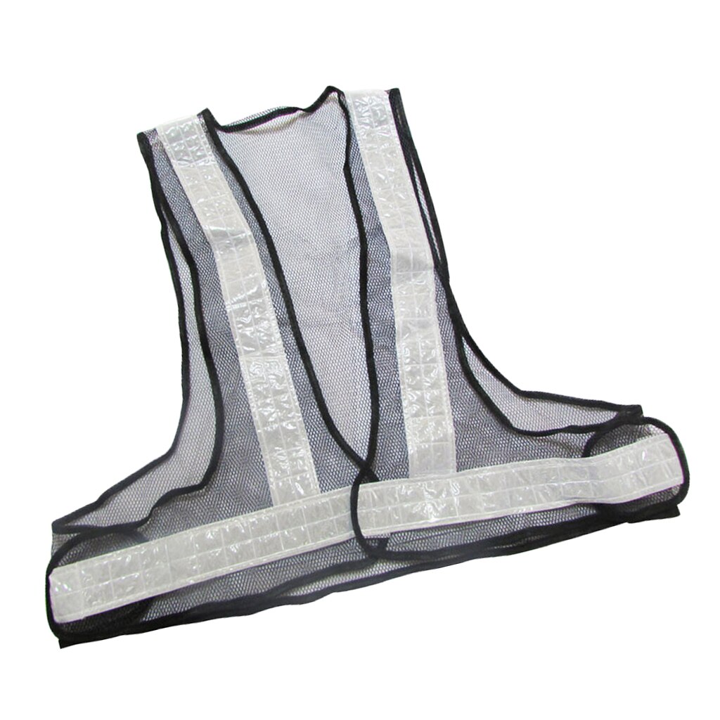 thumbnail image 2 of Black Safety Vest With High Visibility White Bold Design – 2 Strips, Pockets 2 of 5
