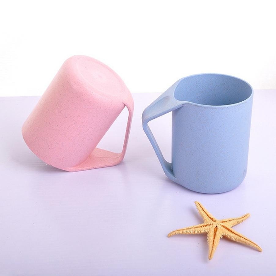 Creatieve Borstel Tanden Cups Tarwe Stro Spoelen Paar Tandenborstel Beker Tanden Cupcass Wassen Cup BBC-129