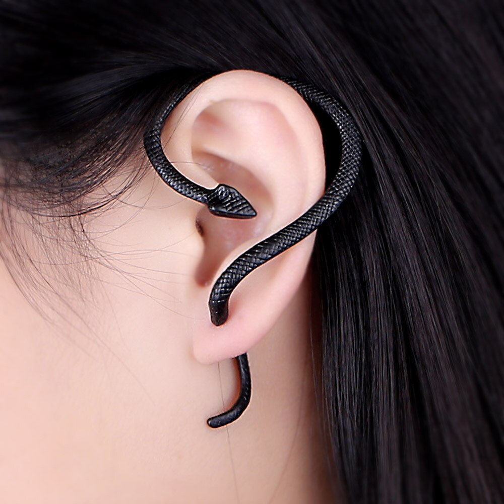 1PC Jewelry Earrings Punk Snake Long Ear Cuff Earring Jackets Animal Earrings For Women And Men EJ004