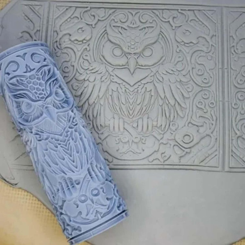 Clay Tile Roller 3D Printed Clay Texture Rollers Flower Bird Pattern Rolling Pins Rollers DIY Animal Texture Pottery Tools