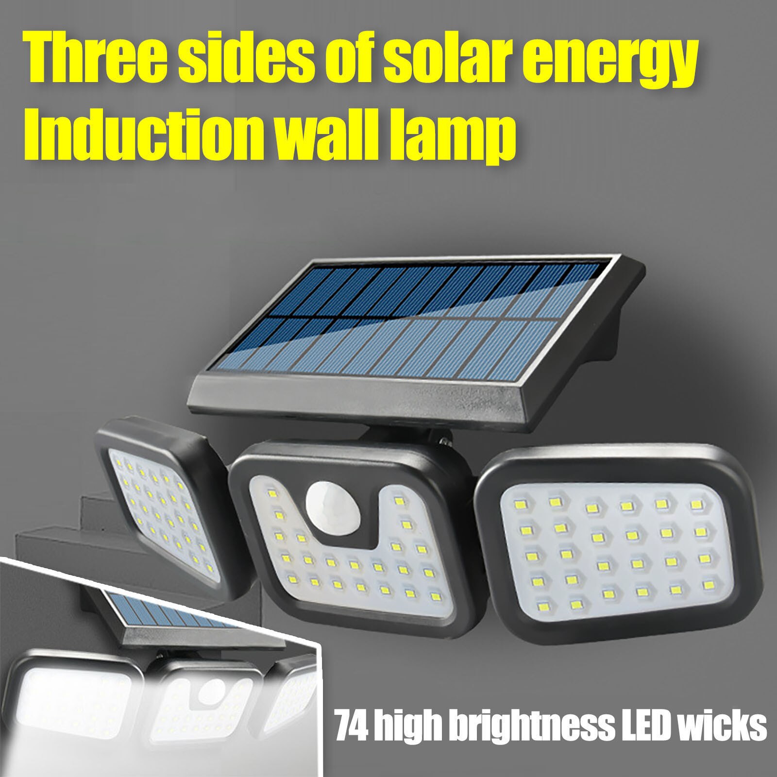 LED Solar Light Waterproof Energy Saving Lamp Safety Roof Gutter Light for Outdoor Sensor Wall Light