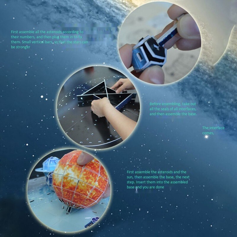 Planètes carte 3D Puzzle papier modèle astronomie apprentissage jouets pour enfants éducatif bricolage système solaire Cognition Puzzles