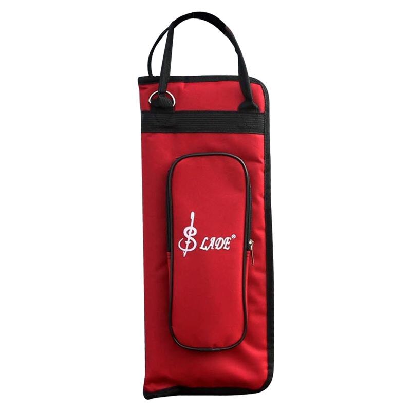 Drumstick Bag Case Drum Stick Holder Percussion Drum Mallet Bag with External Pocket and Floor Tom Hooks, Red: Default Title