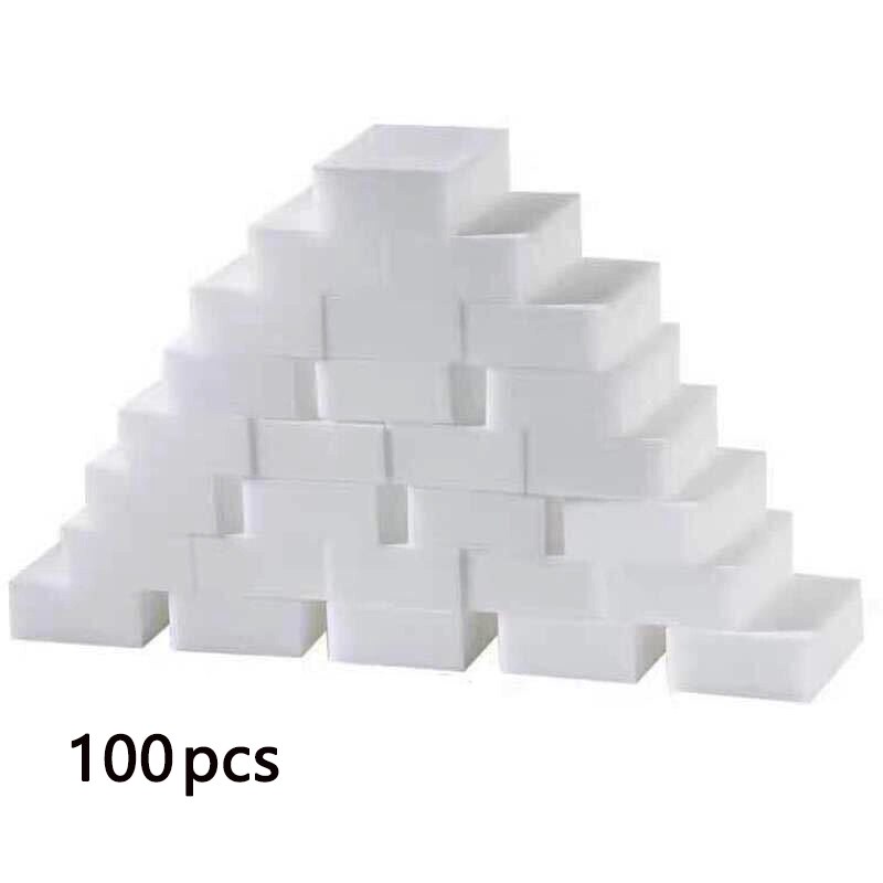 100 Pcs Kitchen Bowl Stove Cleaner Cleaning Sponge Multi-functional Magic Sponge Eraser For Kitchen Bathroom Cleaning Tools: Default Title