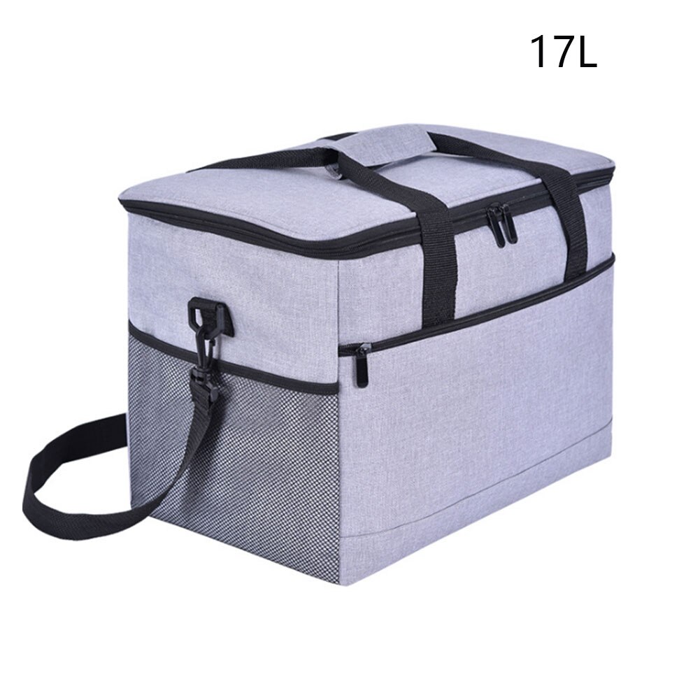 Oxford Stof Lunch Pouch Herbruikbare Camping Ritssluiting Geïsoleerde Koeltas Thermische Grote Capaciteit Bbq Strand Outdoor Picknick: 17L