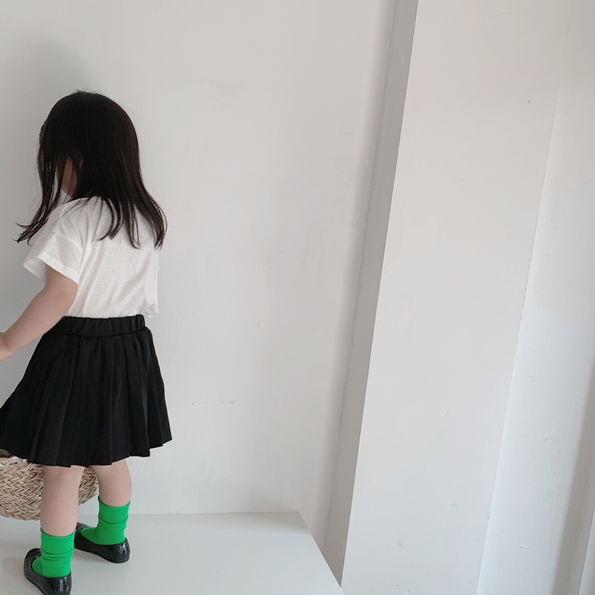 Gonna a pieghe dolce Jk per abbigliamento per bambini gonne in cotone tinta unita stile College Campus per bambini
