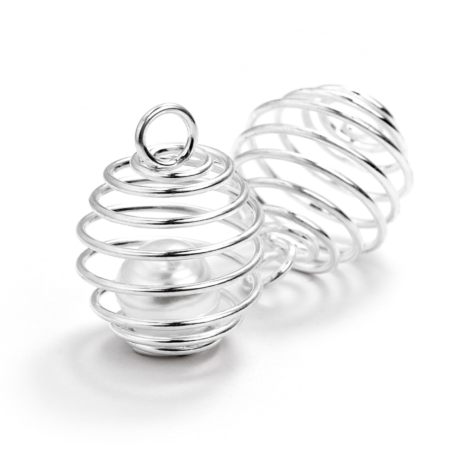 10/20/30 sztuk spiralne koraliki klatki wisiorki ze stali nierdzewnej złoto srebro kolor puste koraliki dla Charms Diy akcesoria do wyrobu biżuterii