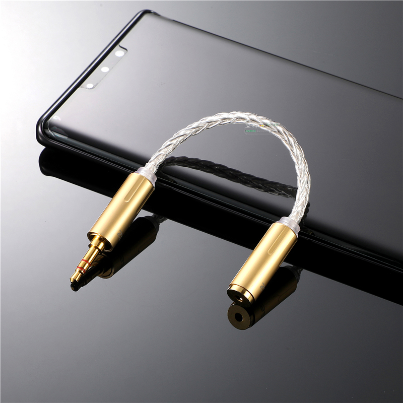 Cable de Audio para auriculares de soldadura Manual para jack XLR 3,5mm 4,4mm 6,35mm 2,5mm macho hembra con adaptador de auriculares de Cable plateado