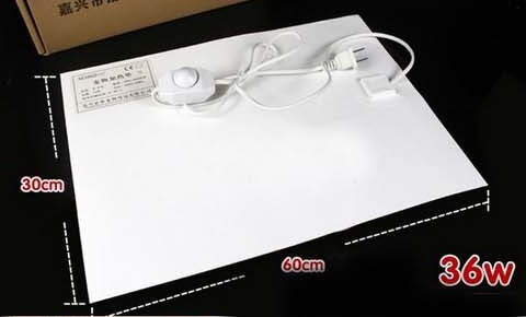 Waterproof Heating Pad with Thermostat, Reptile Thermo Under Tank Heater, Wall Pasting Mounted with Viscous layer: 36W 220V