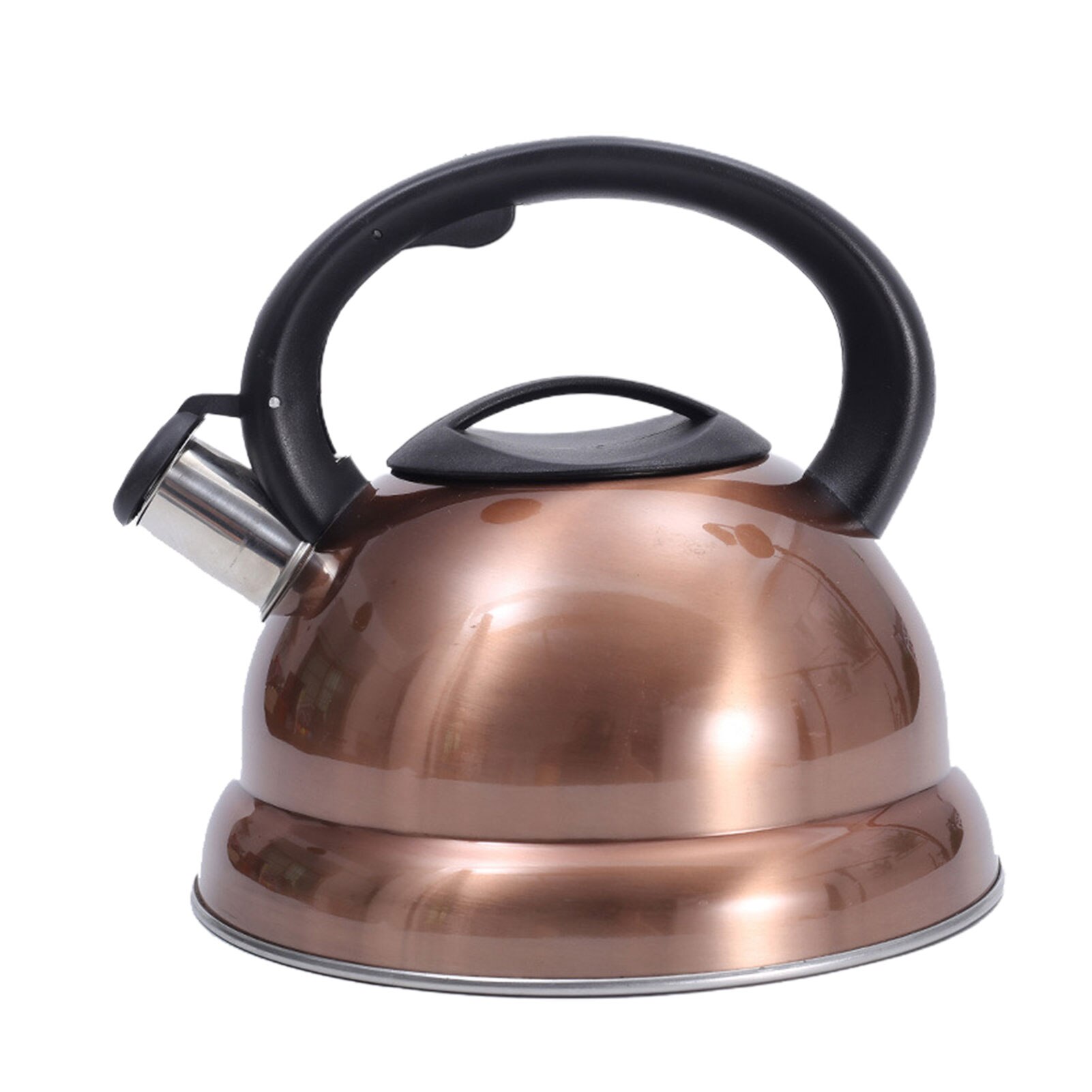Whistling Kettle for Gas Stove 3L Steel Whistle Tea Kettle Water Bottle Rose Gold: Default Title