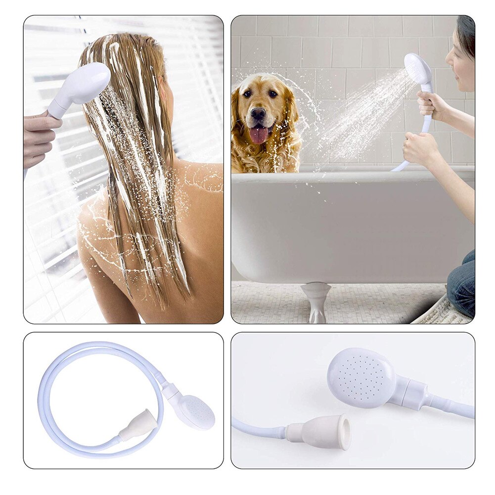 Pet Shower Sprayer Slip On Hose Portable Shower Head Dog Sprayer for Tub Faucet BJStore