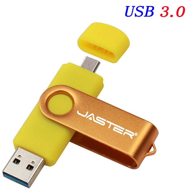USB 3.0 OTG 64GB Black 2 in 1 Flash Drive 32GB Waterproof 16GB Plastic pendrive 8GB U disk 4GB Memory Stick Business: Yellow / 8 GB