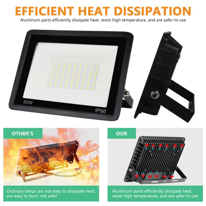 LED spotlight with sensor PIR Motion Sensor Floodlight For Outdoors 100W 50W 30W 20W 10W Wall Waterproof Lamps Garden Spotlights