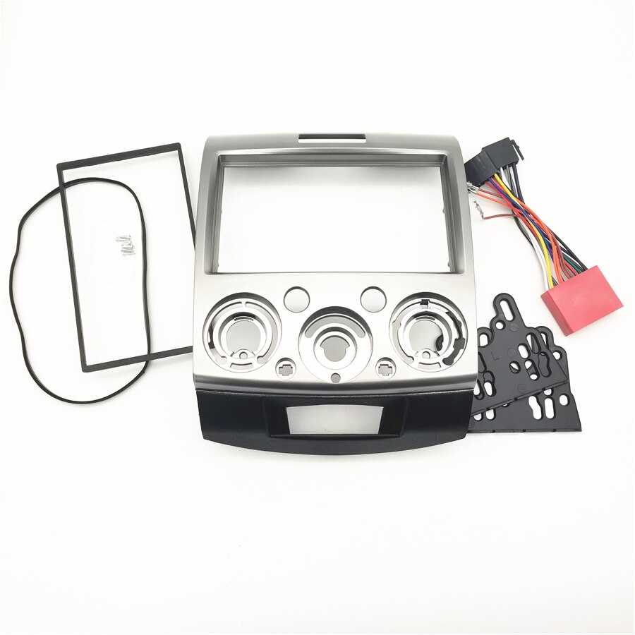 2 din Car radio Center Radio Estéreo DVD GPS placa Marco de Panel Fascia reemplazo con arnés de potencia para Mazda BT-50 2006