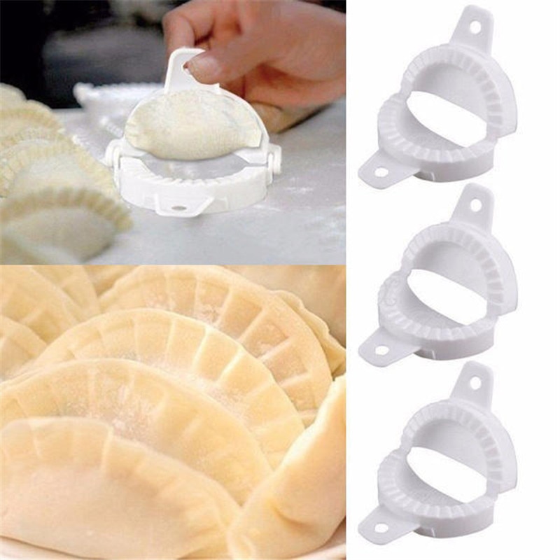 3Pcs 7Cm/8Cm/10Cm Keuken Knoedel Mallen Plastic Deeg Druk Dumpling Pie Ravioli Mould koken Pastry Chinese Voedsel Jiaozi Maker