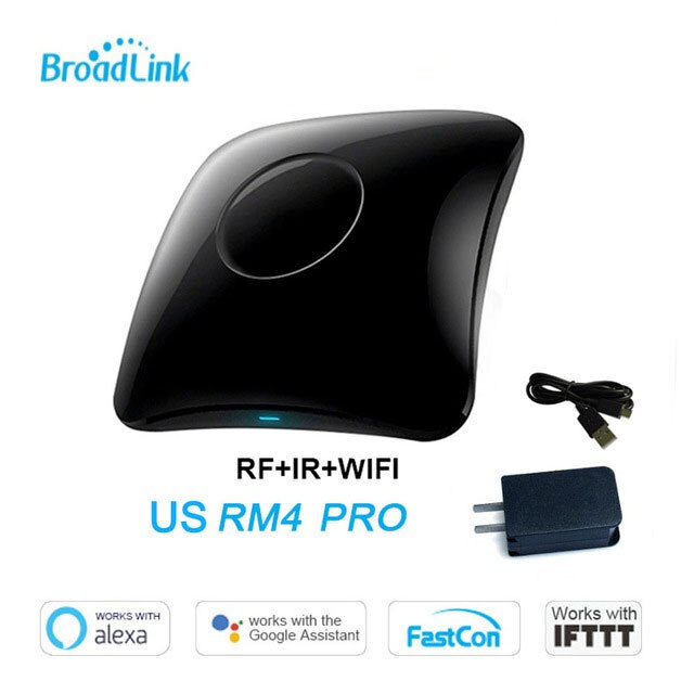Broadlink  rm4 pro bestcon  rm4c mini universal ir rf fjärrkontroll kompatibel alexa google assistent för ac: Rm4 pro us-adapter
