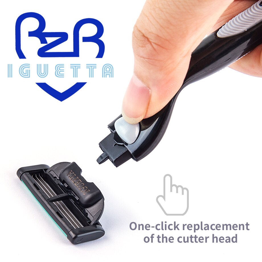 RZR IGUETTA 18pcs Men's Four-layer Manual Razor Blades Set 4-Layer Ultra-Thin Induction Blade Saftey Razor Shavette