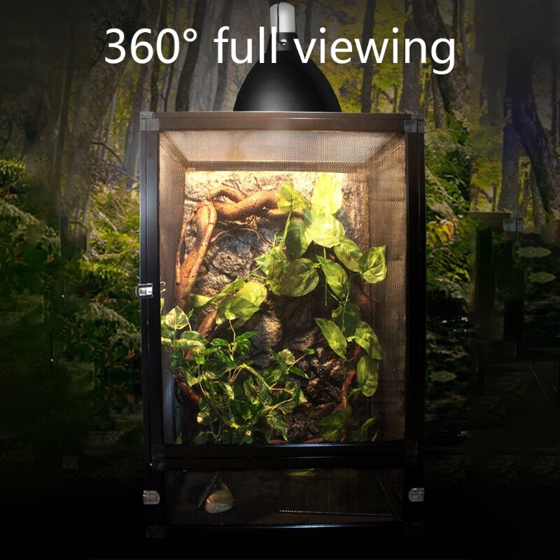 203F Transparante Insect Habitat Kooi Reptiel Fokkerij Doos Aluminium Reptiel Voeden Container Voor Spider Kikker Cricket