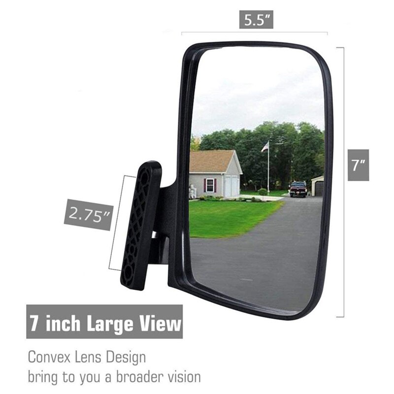 JayCreer Universal Folding Side View Mirror For Club Car, EZGO, Yamaha, Star, Zone,Tour,Sightseening Carts