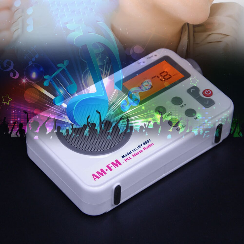 Portable Retro Radio 2 Bands HD LCD Screen Mono Channel Digital Radio for Indoor Outdoor Audio Device