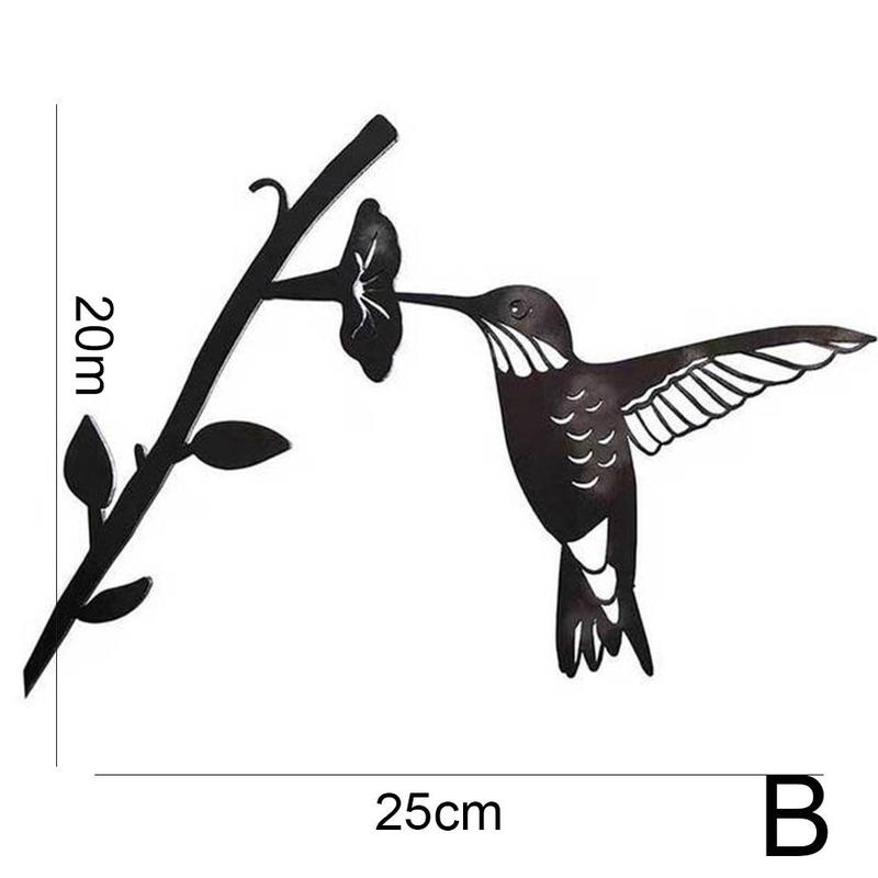Takorautatonttu metalli lintu kolibri aita koriste varpunen robin puutarha asetettu metalli lintu kyltti kotiin vartteet: B