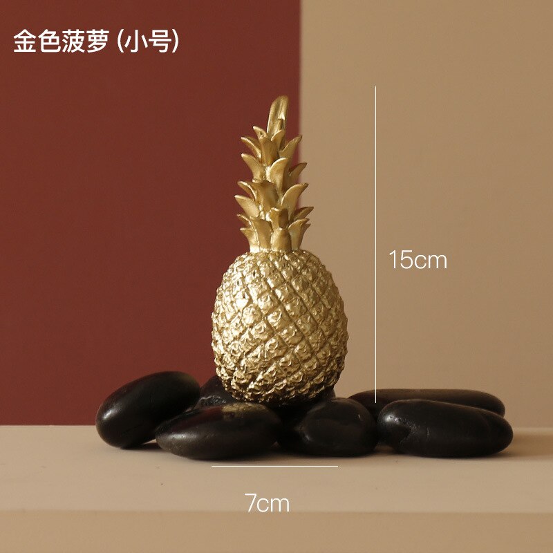 Artisanat nordique d&#39;ananas, décoration créative de fruits de bureau, décoration de salon, de doré, accessoires de décoration pour la maison: A