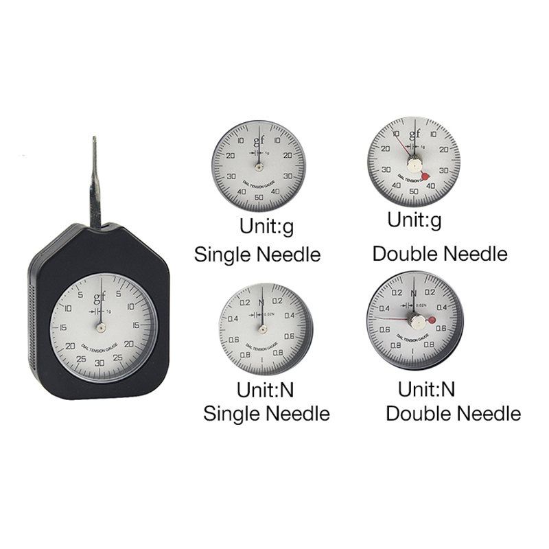 Tensiometer dial spænding meter analog kraftmåler dobbelt pointer kraft værktøjer 150g atg -150-2