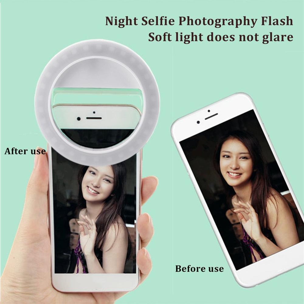 Universale LED Ad Anello Flash Universale Selfie Luce Portatile Del Telefono Mobile 36 LED Selfie Luminoso Della Lampada Clip di Anello Per il iPhone Samsung