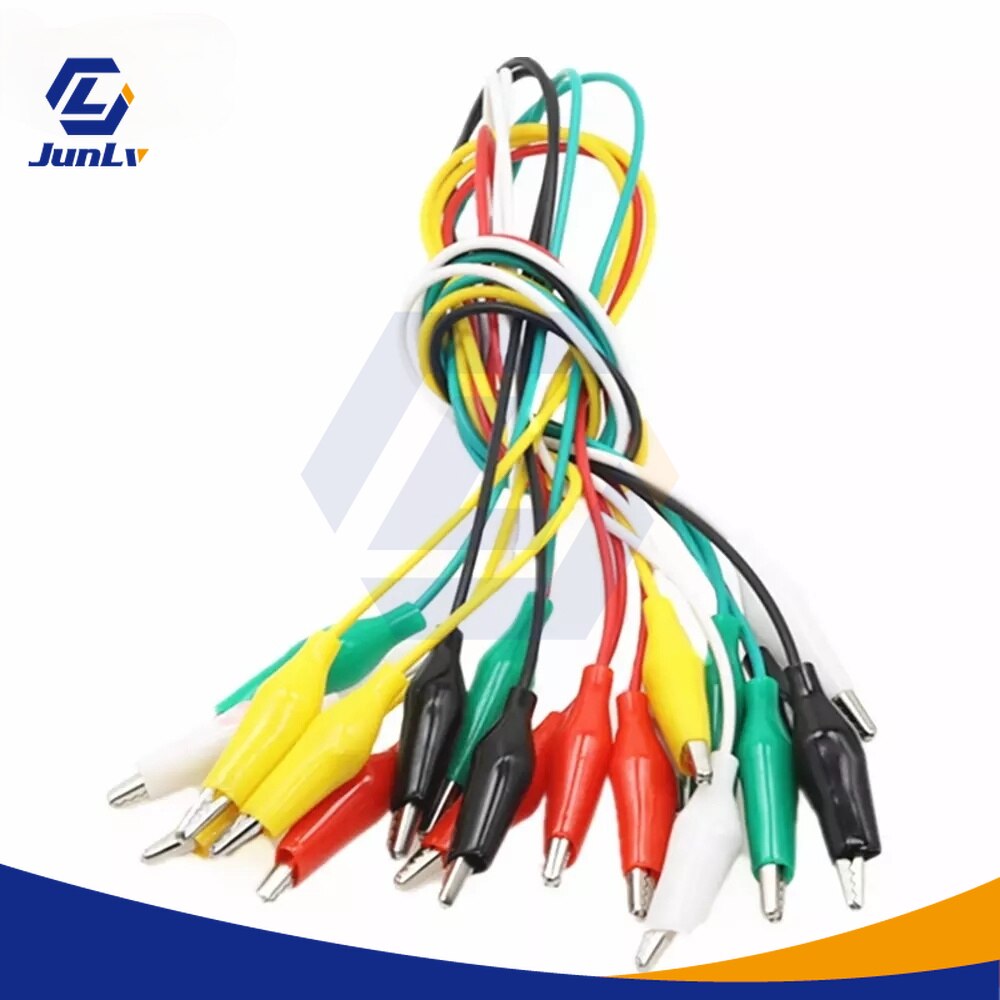 10pcs DIY Electric Alligator Clips Alligator Cords Double Alligator Clips Jumper Wire Test Clip 28mm ，50cm