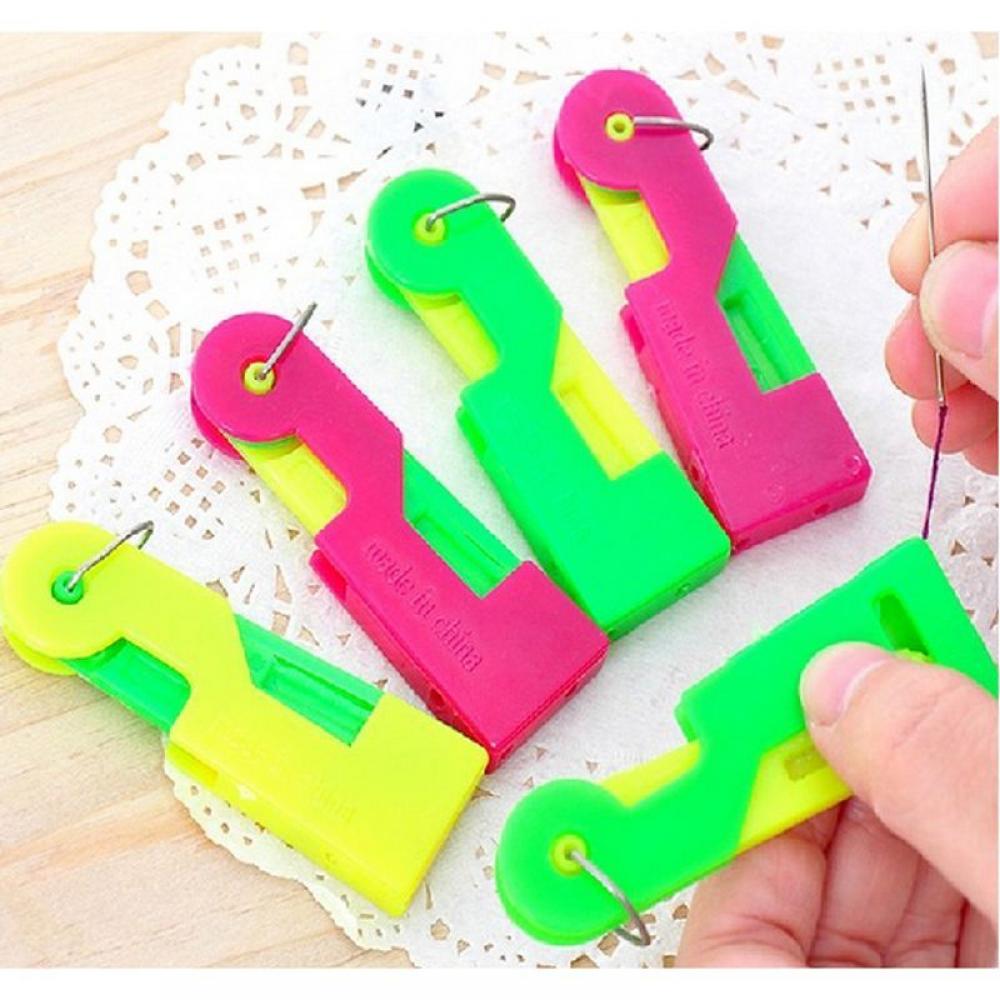 3Pcs Elderly Use Automatic Fine Sewing Needle Device Threader Thread Guide Tool