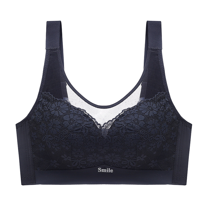 Tube Top Style Without Steel Ring Girl Bra Breathable And Comfortable Underwear Gather Anti-Sagging Corset Soft Lace Sexy: black / 36 80AB