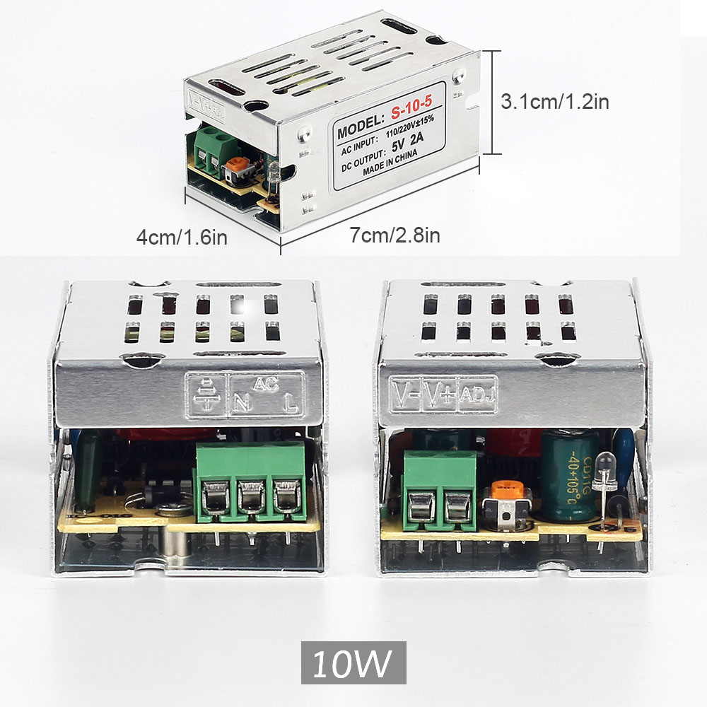 DC 5V Lighting Transformers LED Driver Power Adapter 2A~80A ,10W~350W for LED Pixel Strip 5V Strip Light Switching Power Supply: 5V 10W 2A