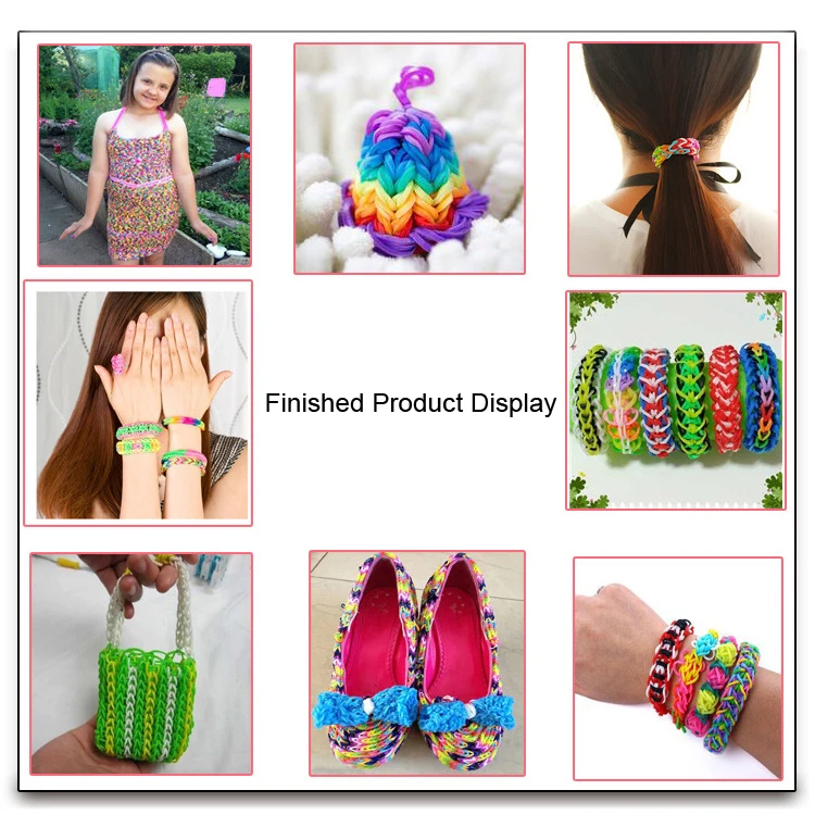 Ensemble de bandes de métier à tisser en caoutchouc pour enfants, bracelet en silicone, bande de tissage élastique, artisanat d'art pour enfants, kit de boîte de rangement de jouets, bricolage