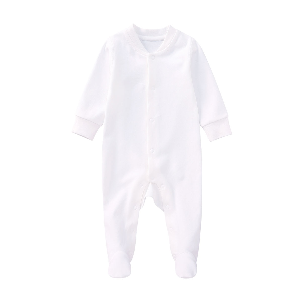 Pureborn Pasgeboren Baby Footies Biologische Katoenen Baby Jongen Betaalde Jumpsuit Solid White Slanke Baby Pyjama Naadloze: Solid white / 3-6 Months